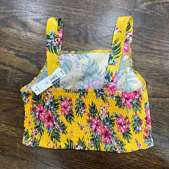 NEW WITH TAGS No Boundaries 2-Piece Shorts Outfit Tropical Print Bright Yellow - Picture 3 of 6